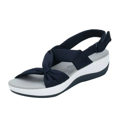 

semimay new women sandals summer breathable beach shoes large size bow knot wedge heels sandals fashion trend roman sandals