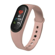 Outdoor Wireless M4 Blood Pressure Watch Sports Heart Rate Monitor Pedometer Running Room Fitness Sport Tracker Equipment Pink
