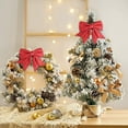 thumbnail image 4 of XYAIYT Christmas Tree Pearl Bow Christmas Decorations with Sparkling Gold Finish Long Lasting Construction Oversized Bow for Tree Toppers Wreaths Gifts Indoor Holiday Decor 7.9x6.7in Red, 4 of 6