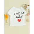 thumbnail image 3 of Bagilaanoe Little Girls Boys Summer T-Shirt Letter Heart Print Short Sleeve Tees 1T 2T 3T 4T 5T 6T 7T 8T Kids Casual Tops, 3 of 9