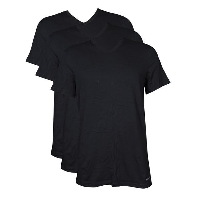 Camiseta Columbia de algodón negro con cuello en V y manga corta