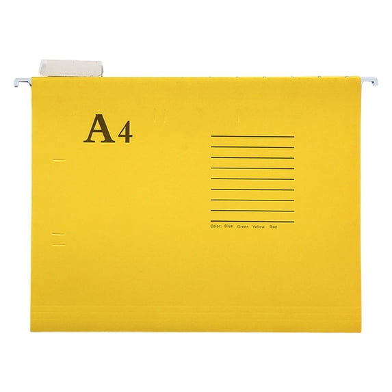 A4 Hanging Suspension File Folder, Yellow 13.4in x 9.44in, Paper File Cabinet Organizer, Desktop Document Storage Folder for Office Workspace, Budget Friendly