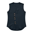 thumbnail image 5 of Tank Tops Men Cotton Linen Lightweight Breathable Button Down V Neck Sleeveless Shirt Vacation Beach Tank Shirt, 5 of 5