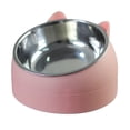 thumbnail image 1 of Cuenco de acero inoxidable para gatos y perros, con protección para las vértebras cervicales y boca oblicua, cuenco para comida para mascotas., 1 of 5