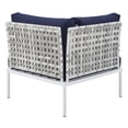 thumbnail image 3 of Modway Harmony Fabric Basket Weave Patio Corner Chair in Taupe/Navy, 3 of 6