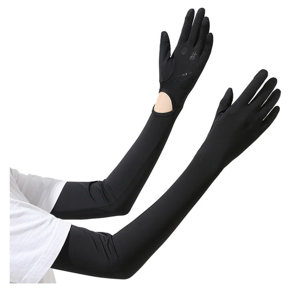 Womens UV Arm Sleeves UPF 50 Cooling Moisture Wicking Breathable Sun Protection Sleeves for Outdoor Sports Touch Screen Black,Size Free Size