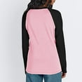 thumbnail image 4 of Womens Tops Women’s Long Sleeve Basic Shirts Ndbuld Womens Crew Neck Long Sleeve Colorblock Shirts Pink S, 4 of 7