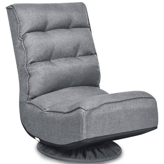 Silla a ras de suelo Costway Silla de gaming regulable 5 posiciones Gris