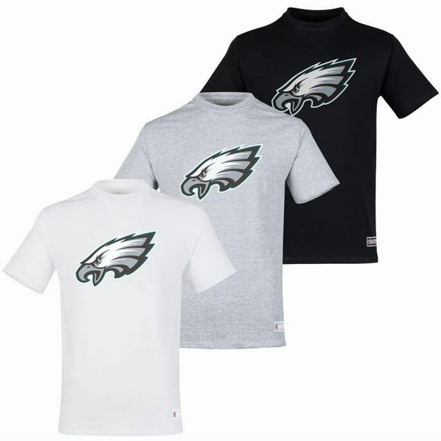 NFL Paquete de 3 Playeras Philadelphia Eagles para Hombre, Talla Chica