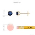 thumbnail image 2 of ANGARA Natural Round Blue Sapphire Stud Earrings in 14K Yellow Gold for Women (Size-4mm) | September Birthstone, Birthday, Anniversary, Jewelry Gift for Women | Natural Blue Sapphire Earrings, 2 of 7