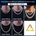 thumbnail image 2 of Collar Luxfine Cadena Cubana 12mm Bañado en Oro 14K con Circonitas CZ, 2 of 7