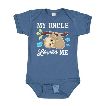 

Inktastic My Uncle Loves Me with Sloth and Hearts Gift Baby Boy or Baby Girl Bodysuit