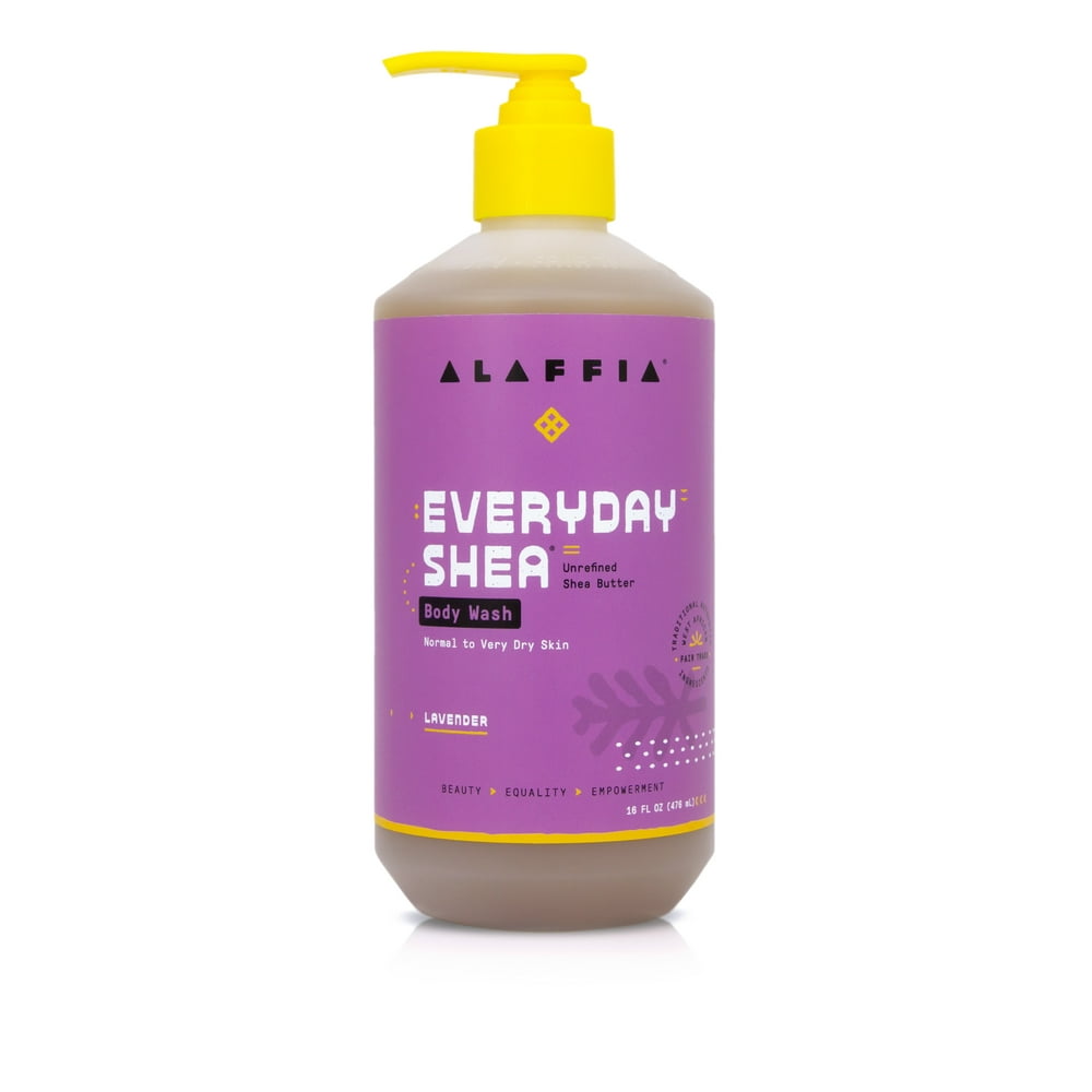 Alaffia EveryDay Shea Moisturizing Body Wash, Lavender, 16 fl oz