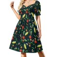 thumbnail image 4 of Vestido vintage floral de manga corta, estilo coreano, elegante, de hada., 4 of 8