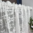 thumbnail image 2 of Cortinas transparentes de encaje floral - Cortinas cortas de gasa con bolsillo para barra para dormitorio y cocina, 42 x 18 pulgadas, 2 of 7