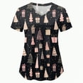 thumbnail image 4 of Towmus Christmas Scrub Tops Women Plus Size Fashion Casual Dressy Blouses Xmas Print Shirt Nurse Uniforms with Pockets S-3XL, 4 of 5