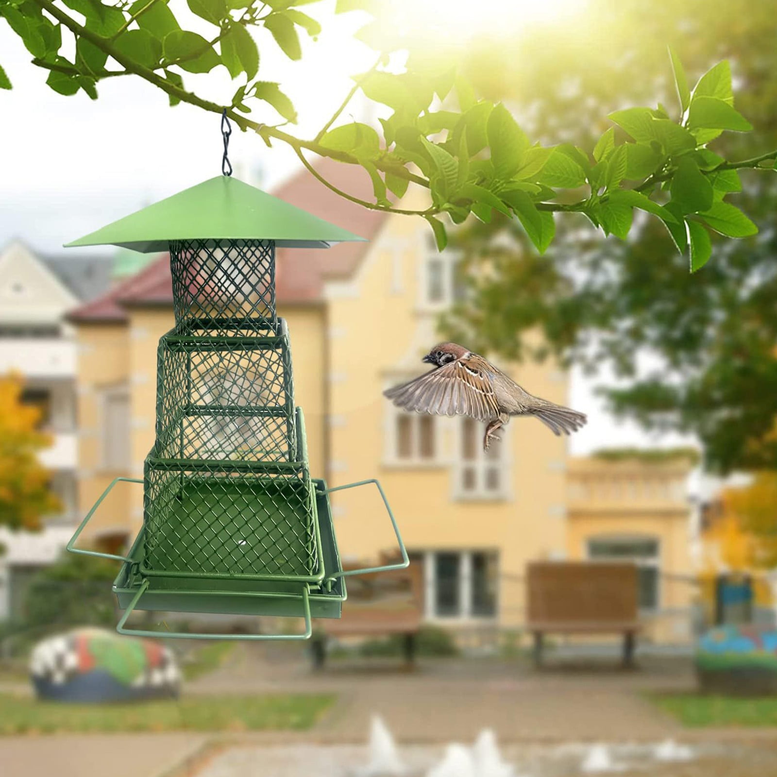 Specollect Clearance 3Pcs Bird Feeders for Outdoors,Large Capacity,Heavy Duty Metal Bird Feeder,Supports Cardinal,Finch,Blue Jay and Wild Birds