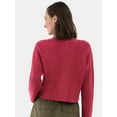 thumbnail image 3 of No Boundaries Button Front Ribbed Cardigan Sweater, Midweight, Women’s, 3 of 5