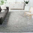 thumbnail image 2 of SAFAVIEH Polar Abbot Solid Shag Area Rug, Silver, 8' x 8' Square, 2 of 9