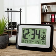 La Crosse Technology Digital Atomic Alarm Black Clock with Indoor Temperature