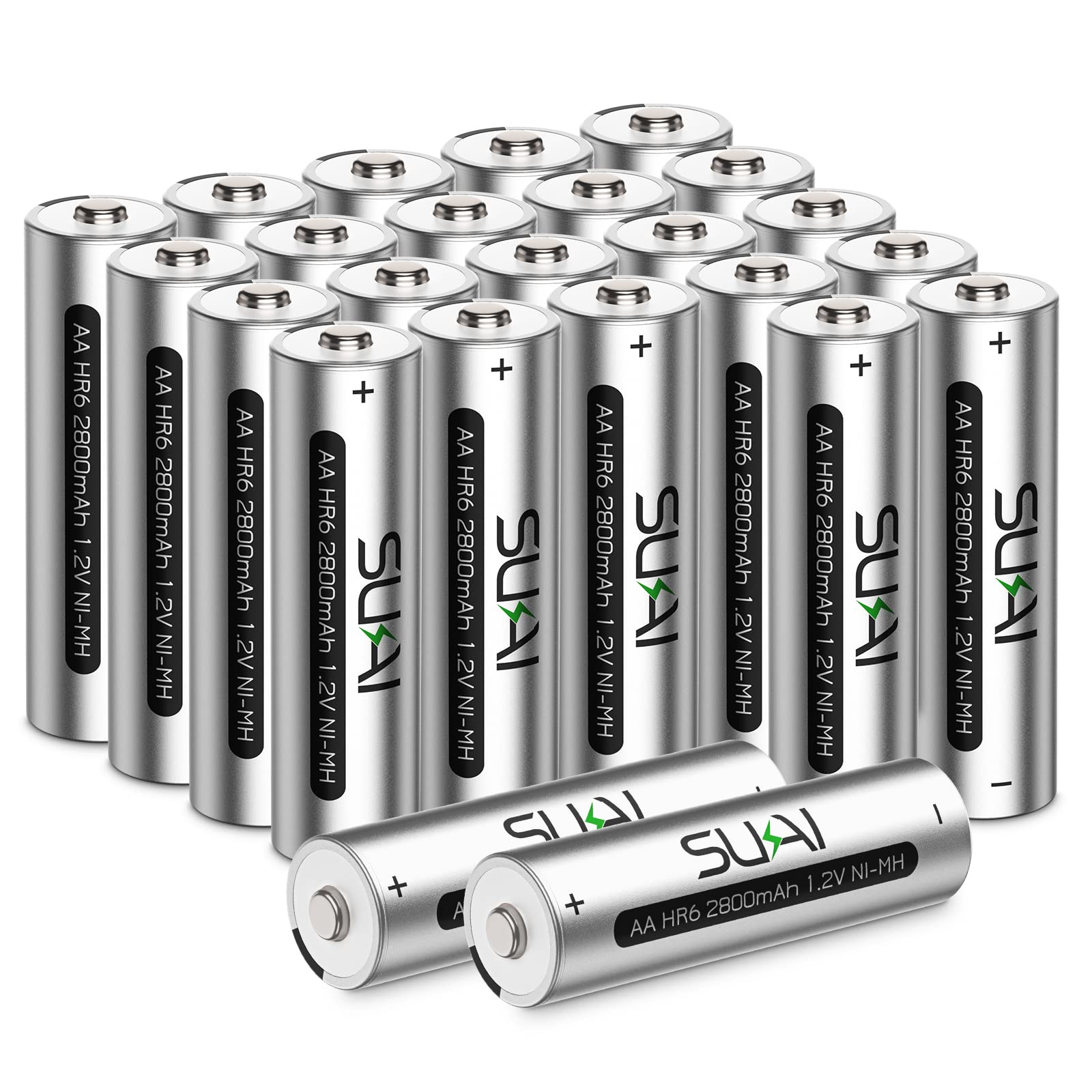 AA Rechargeable Batteries & Double A Batteries, 2800mAh High Capacity