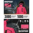 thumbnail image 6 of TACVASEN Women's Winter Waterproof Windproof Snow Ski Jackets Warm Thermal Fleece Thick Hooded Coat with Multi-Pockets for Outdoor Hiking Snowboarding Rose Grey XL, 6 of 8