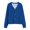 Blue, variant on Womens V Neck Button Down Cardigan Cozy Soft Plush Oversized Longline Open Front Sweater