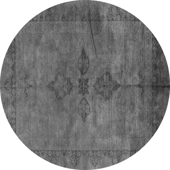 Ahgly Company Indoor Round Oriental Gray Industrial Area Rugs, 4' Round