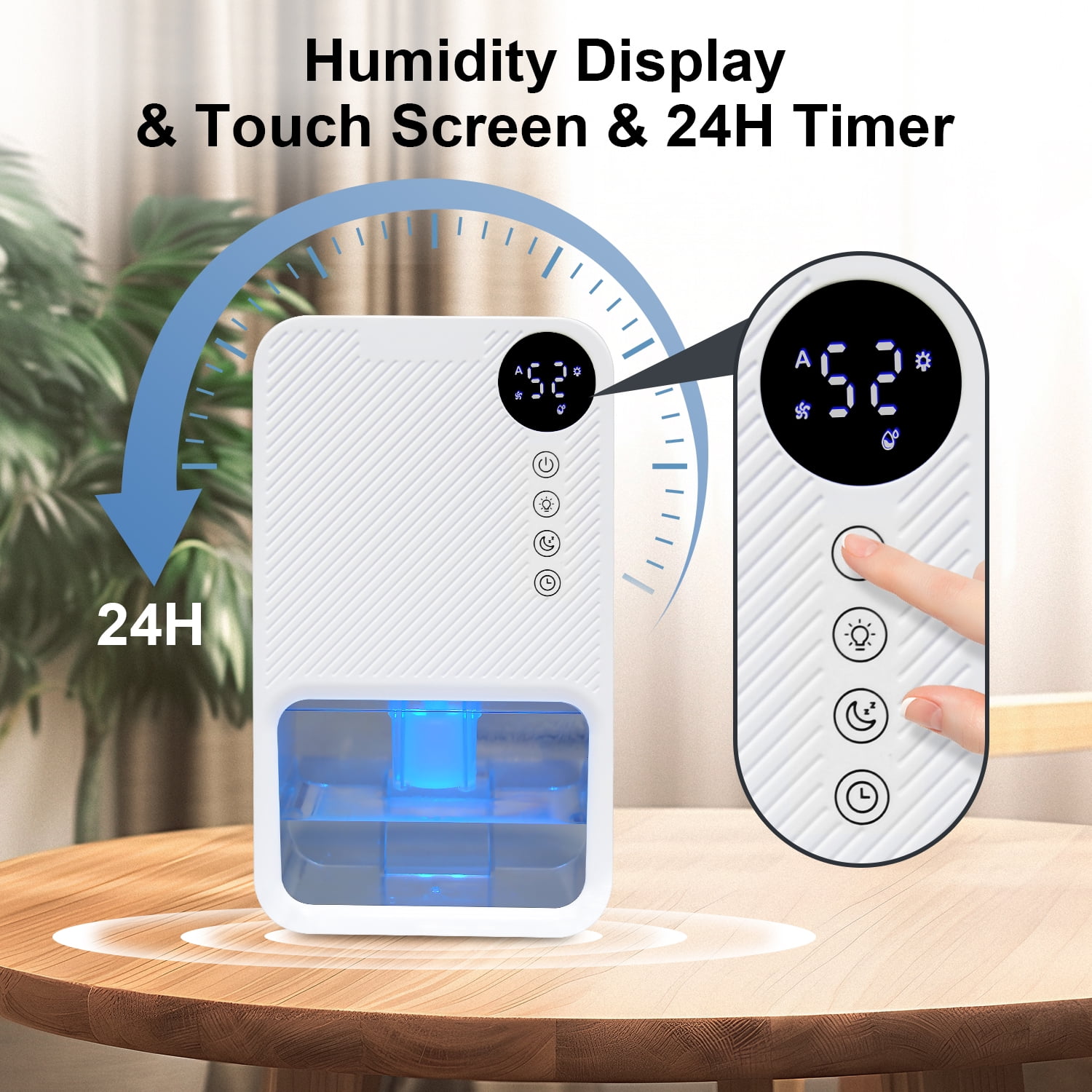 Zacenei Dehumidifiers for Home,Portable Small Room Dehumidifier with Auto Shut-Off Energy Saving Quiet Dehumidifiers 7 Colors Lights & Sleep Mode for Bedroom Bathroom RV Closet Garage