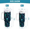 thumbnail image 6 of Yayeee 40oz Stainless Steel Tumbler with Straw and Handle Double-Wall Insulated Travel Water Bottle, Green Jellyfish Pattern, 6 of 8