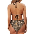 thumbnail image 6 of Chririnla Women's Halter Neck Two Piece Bikini Set - Autumn Leaf Camo Print, Quick Dry, Tie Side Bottoms for Beach & Pool Vacations, 6 of 9