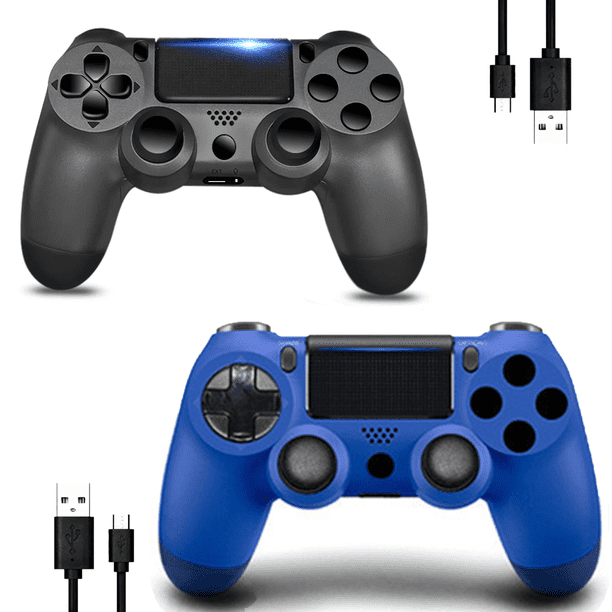 Salange 2 Packs de Control Inalámbrico para P4, Control Remoto Bluetooth P4, Gamepad Recargable Compatible con P4/PC/Steam, con Doble Sensor de Movimiento de Choque/audio/seis Ejes,