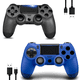 thumbnail image 1 of Salange 2 Packs de Control Inalámbrico para P4, Control Remoto Bluetooth P4, Gamepad Recargable Compatible con P4/PC/Steam, con Doble Sensor de Movimiento de Choque/audio/seis Ejes,, 1 of 6