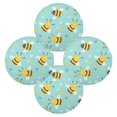 thumbnail image 6 of Round Plate Mat 15.4x15.4 Inchesx4 Placemat Table Mat Kitchen Mat Coffee Mat Fabric Thick, Strong Wear-Resistant, Heat Resistance Lovely Bee, 6 of 7