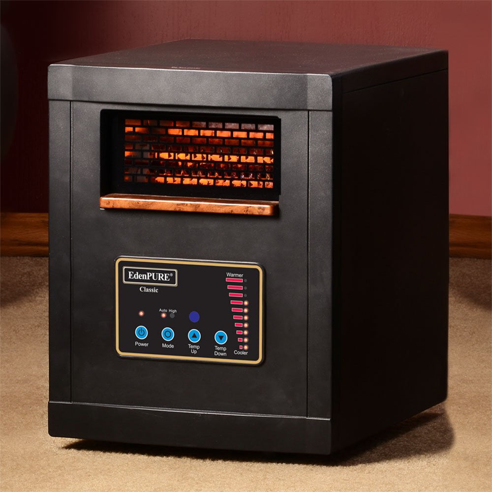 Edenpure Efficient Home 1500w Classic Infrared Heater With Remote Control Black Walmart Com Walmart Com