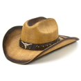 thumbnail image 1 of Sombrero vaquero FLUFFY SENSE. Straw Cattleman Crease para mujer/hombre, 1 of 6