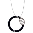 thumbnail image 1 of Delight Jewelry Acrylic 1 1/2" Ring with 4mm Crystal Black Best Mom Ever Charm Necklace, 1 of 4