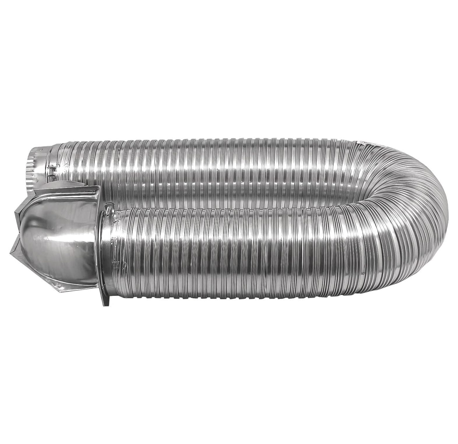 084718 All Metal SAF-T Single Elbow Dryer Vent Duct Kit, UL Listed, 4" Diameter x 8' Length, Silver - Durable & Fire-Resistant