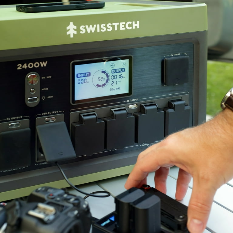 Swiss Tech 2400W portable power station 2060Wh solar generator for