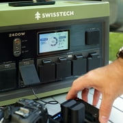 Swiss Tech 2400W portable power station 2060Wh solar generator for camping & emergency backup