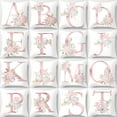 thumbnail image 2 of Pink Alphabet Throw Pillow Covers 18x18 Inch Cute Letter Decorative Cushion Covers for Sofa Couch Bedroom Chair Home Decor Adorable Square Letter Throw Pillows Protectors (W), 2 of 6
