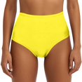 thumbnail image 2 of Conairie Bikini Bottoms For Women High Cut Tummy Control Swimsuit Ruched Scrunch Swim Bottom Yellow XL, 2 of 4