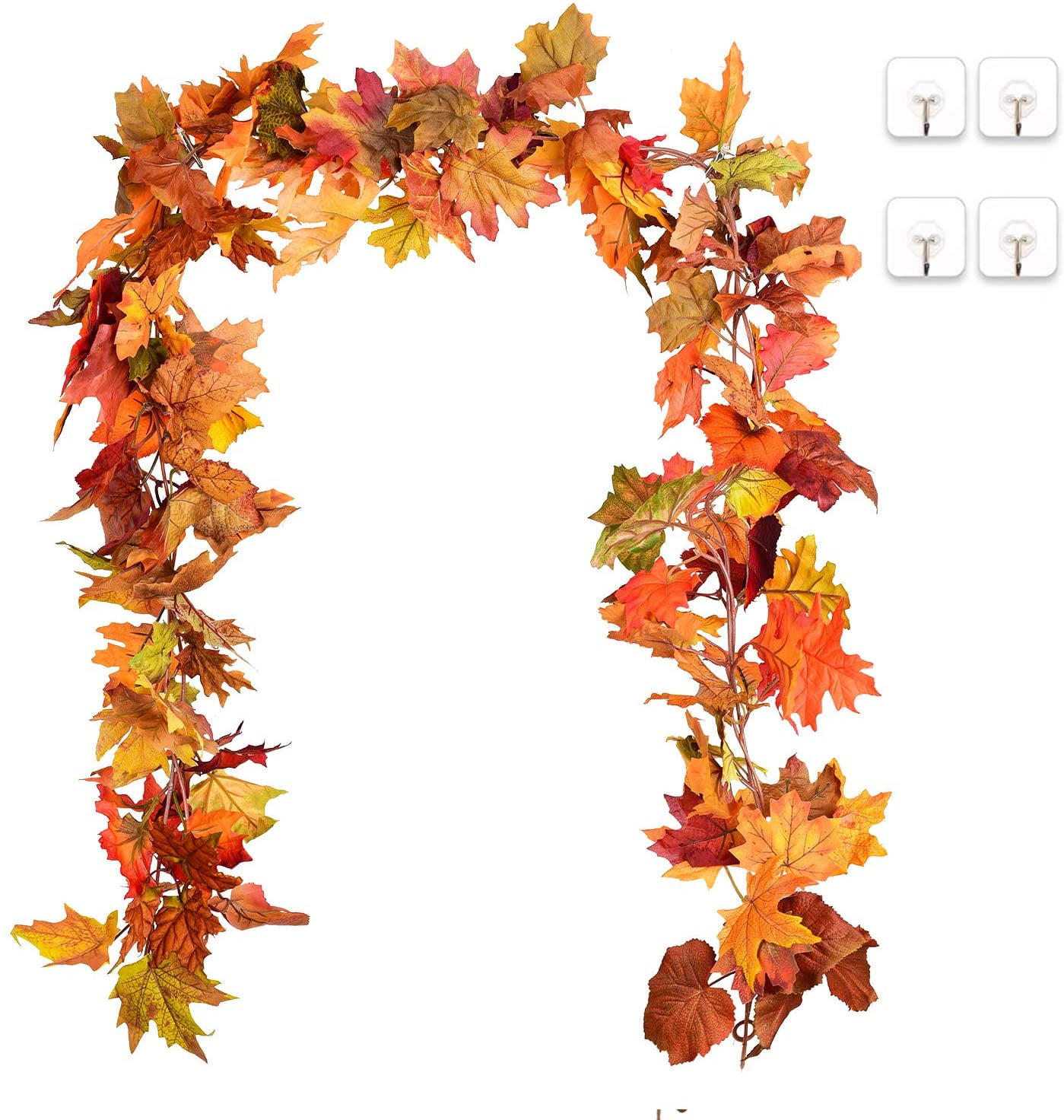 2 Pack Garland Maple Leaf 5 9Ft Piece Hanging Vine Garland Artificial 