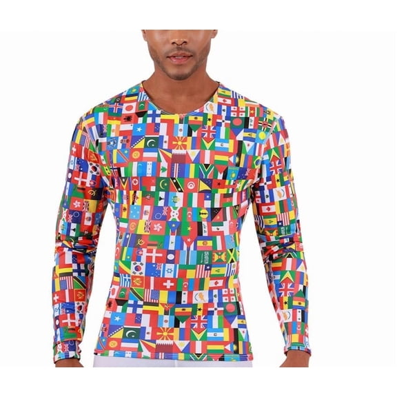 Insta Slim Flags Activewear Long Sleeve Crew neck 5TLST01