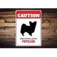 thumbnail image 1 of Señal de advertencia para perros Papillon, señal para perros amantes de los Papillon, señales de raza de perro, regalo de Papillon, señal para puerta de mamá Papillon, señal de metal para perros, 1 of 4
