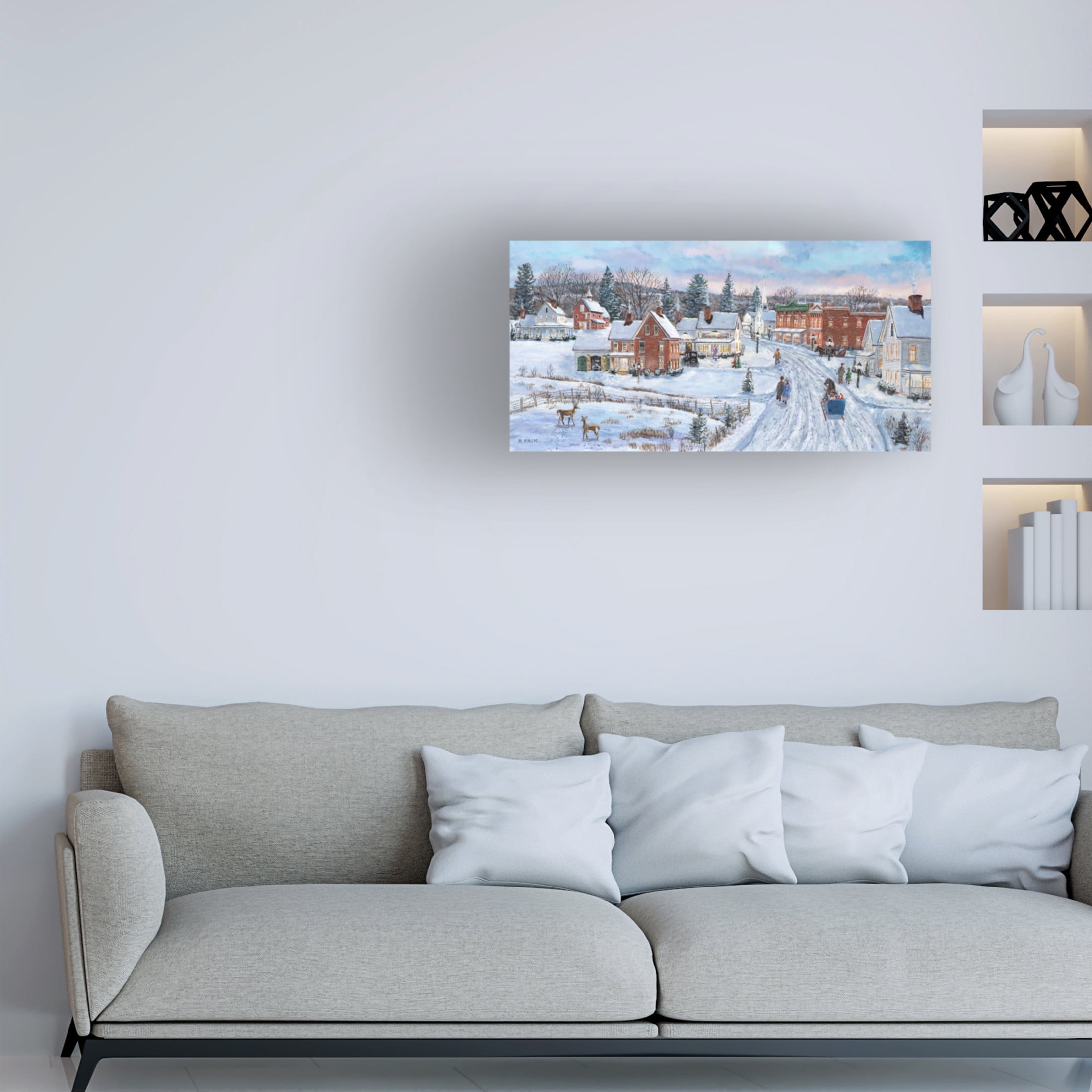 Canvas Wall Art - Bob Fair 'Last Minute Shopping' Wall Art for Living Room, Bedroom, or Office Décor by Trademark Fine Art - 47 x 24 Inches