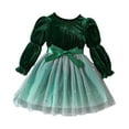 thumbnail image 2 of KYAIGUO Baby Toddler Silk Velvet Dress for Girls,Kids Long Sleeved Princess Mesh Skirt Tutu Tulle Onesies Bow Dress for 1-7Y, 2 of 9