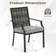 thumbnail image 3 of Costway Patio Wicker Chairs Set of 4 Stackable Rattan Armchairs with Removable Cushions, 3 of 8