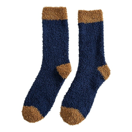 

Yinguo Winter Men Coral Socks Middle Tube Sleeping Home Solid Stocking