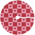 thumbnail image 1 of FMSHPON Valentine's Day Creative Lattice Love Heart Xmas Christmas Tree Skirt Stand Mat for Holiday Party Decoration Indoor Outdoor 36 inches, 1 of 6